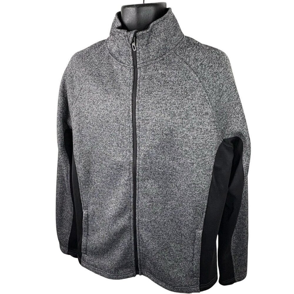Spyder Full-Zip Sweater Fleece Active Jacket Men’s L NWT Black Heather Gray GORP